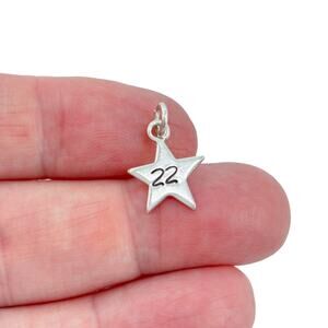 Vintage Sterling Silver 925 Star 22 Charm